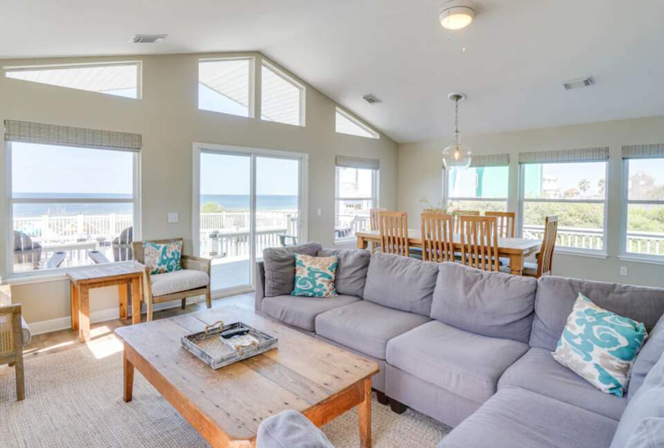 Open living space with ocean views