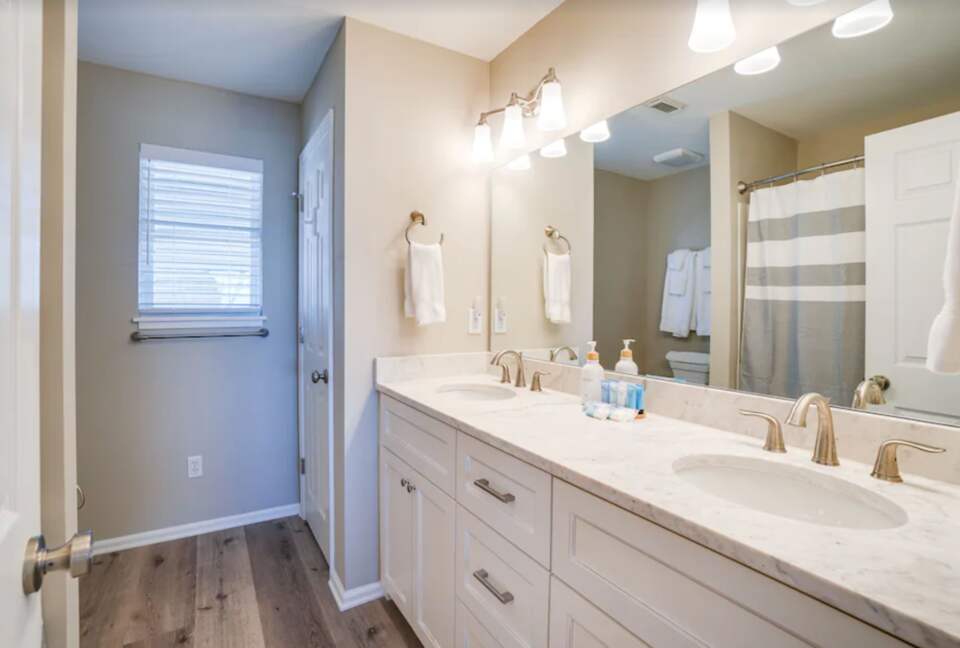 Master bathroom with double vanity
