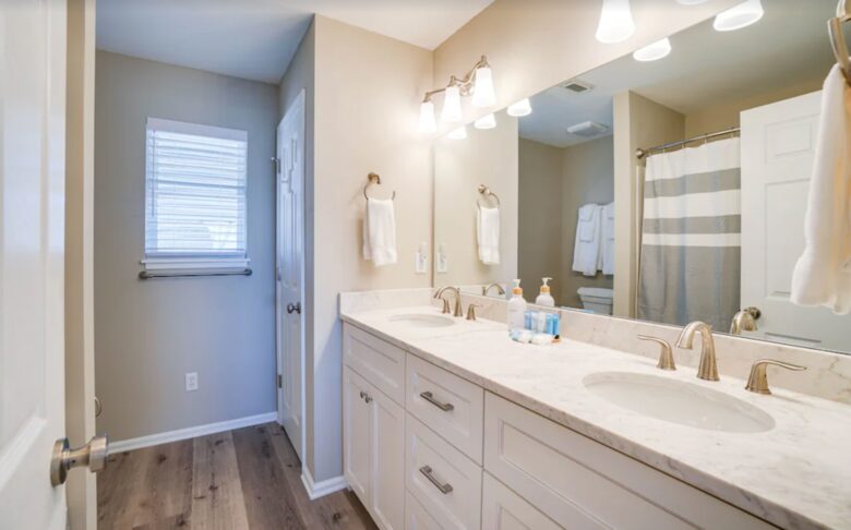 Master bathroom with double vanity