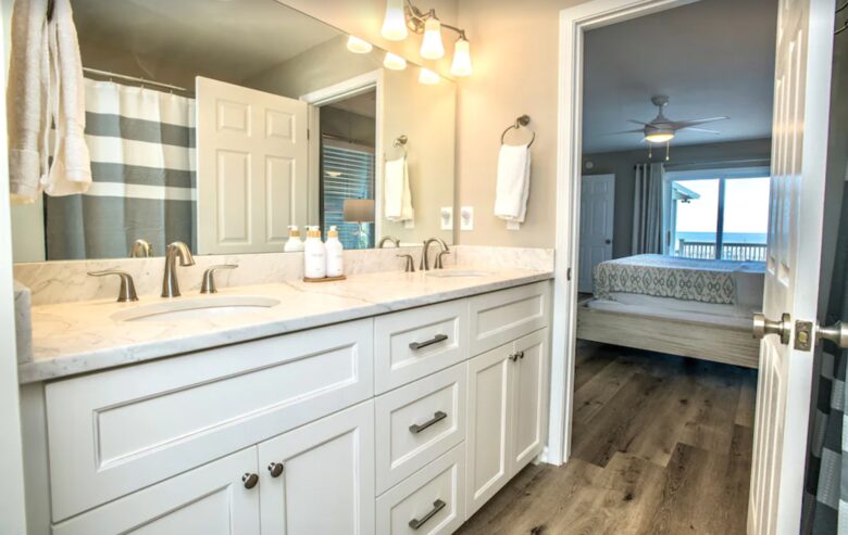 Master bathroom with double vanity
