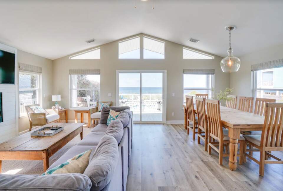 Open living space with ocean views