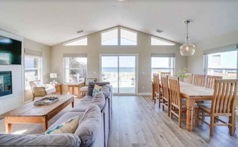 Open living space with ocean views