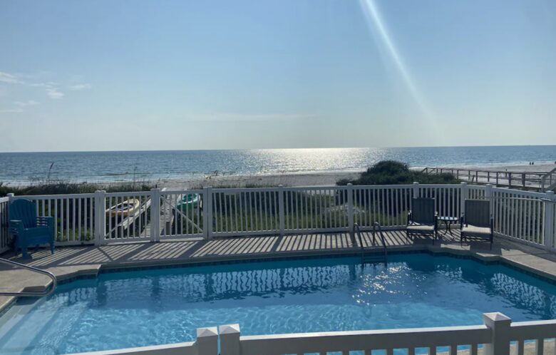 Pool with ocean views