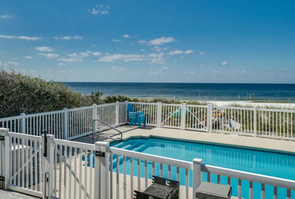 Pool with ocean views