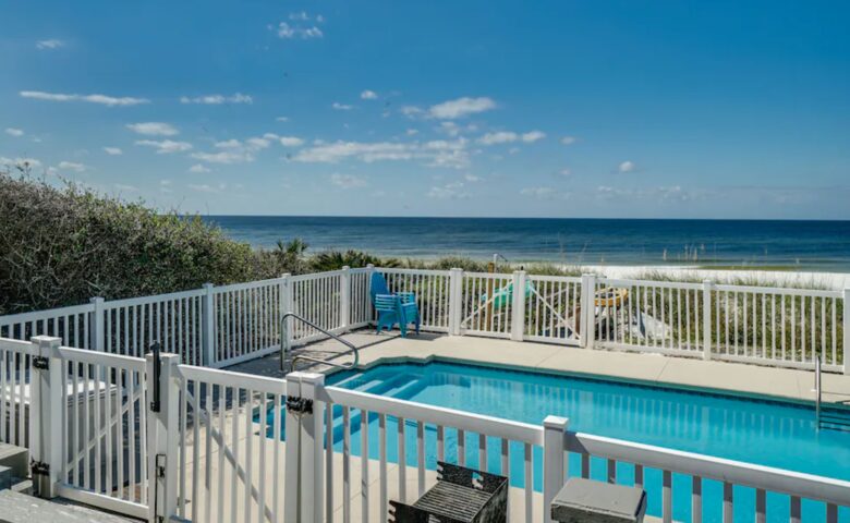 Pool with ocean views