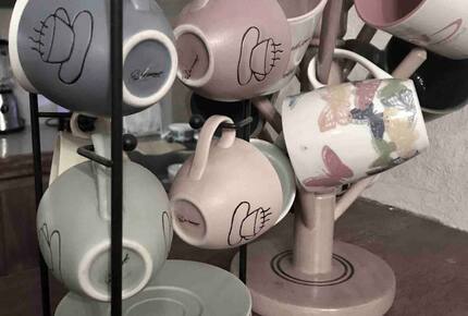 Home Exchange in Urubamba, Cusco, Peru, coffee cups for a morning cup