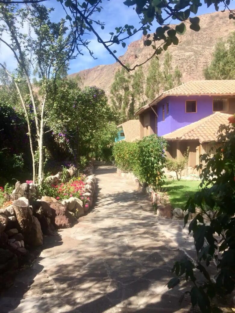 Home Exchange in Urubamba, Cusco, Peru, garden stone pathway