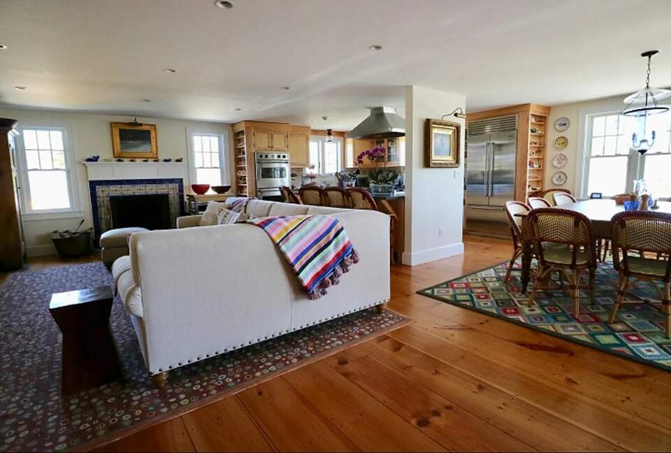 Open living room and dining