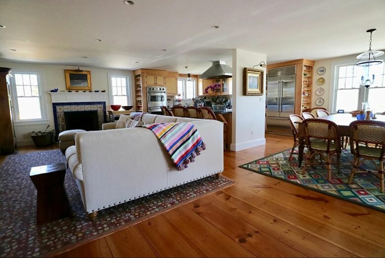 Open living room and dining