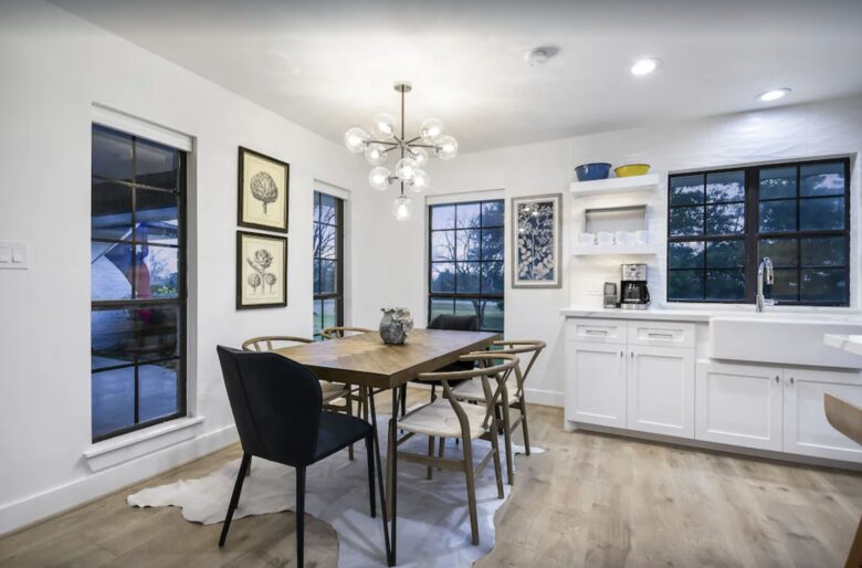 Dining area open to the kitchen