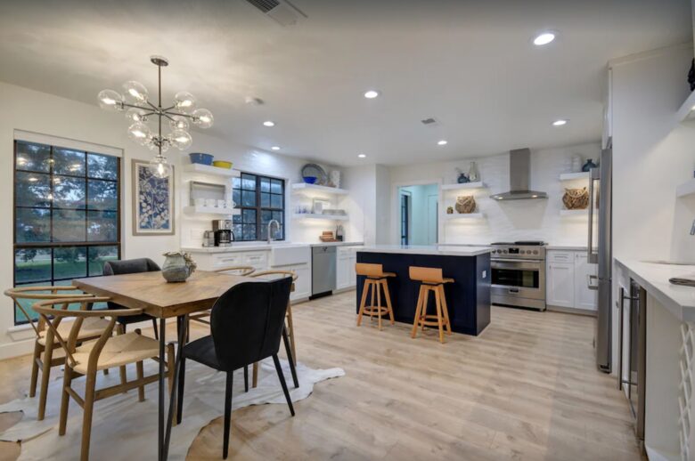Dining area open to the kitchen and living