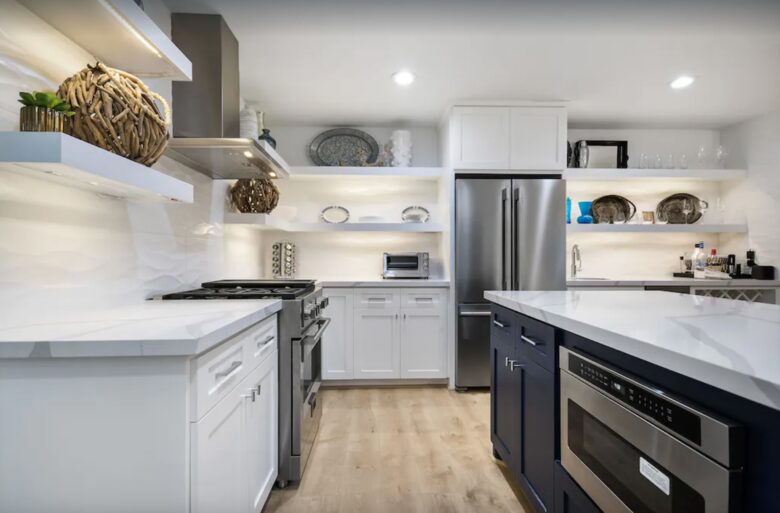 Stunning kitchen with granite countertops and island