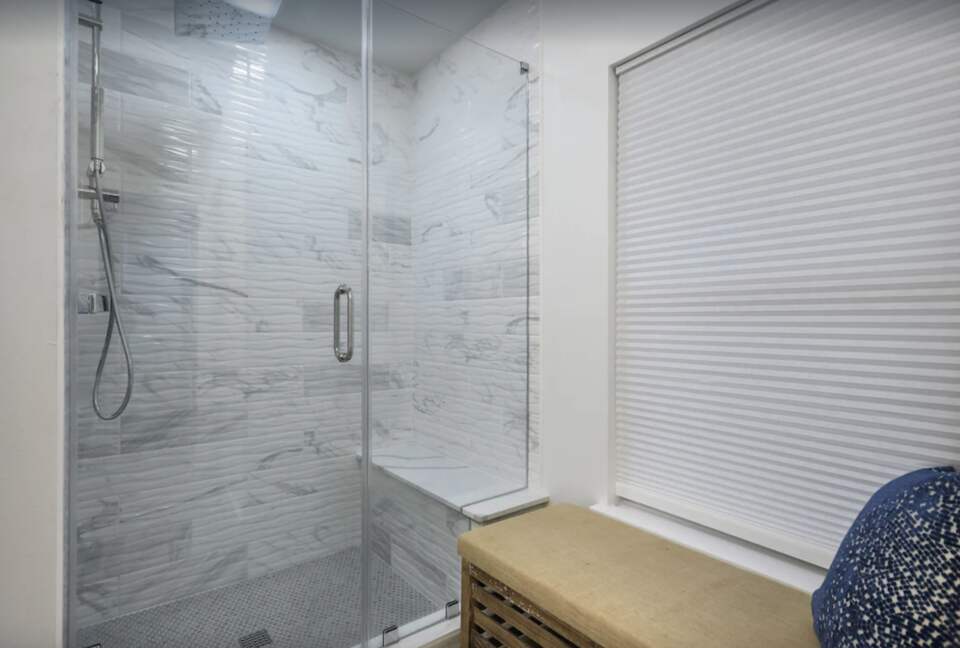 Spa-like tiled walk-in shower