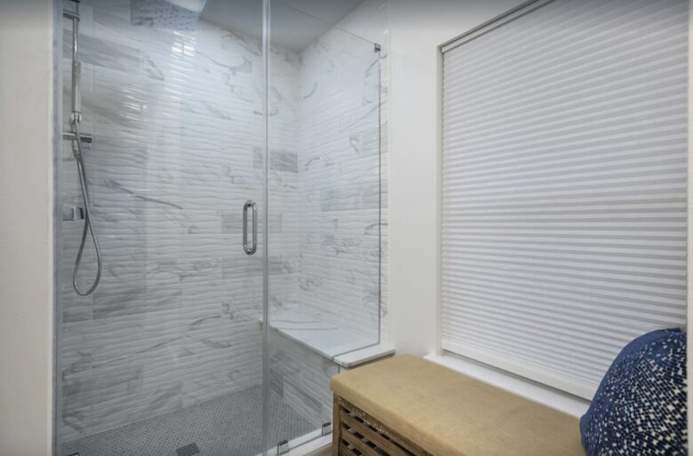 Spa-like tiled walk-in shower