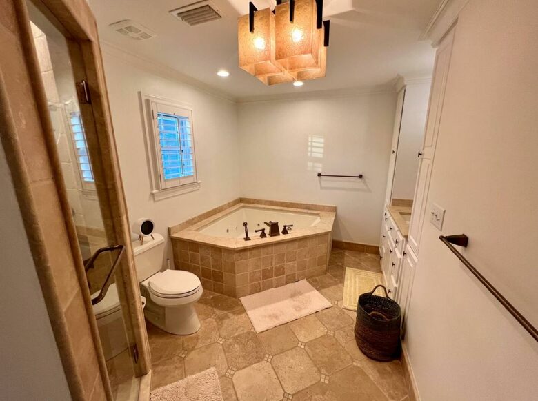 Home Exchange in Virginia Beach, VA master bathroom with soaker tub