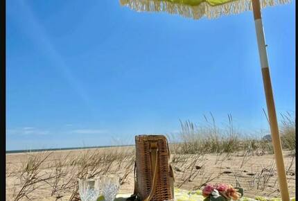 Home Exchange in Virginia Beach, VA set up a picnic in sun