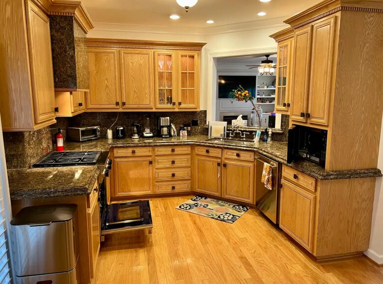 Home Exchange in Virginia Beach, VA kitchen with a TV view