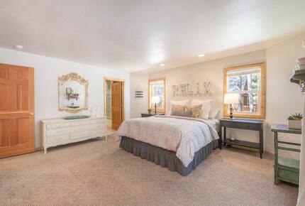 Home Exchange in Truckee, CA, master suite with king bed and deck