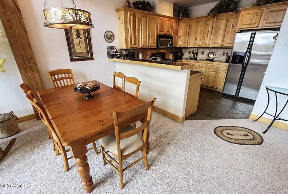 Open kitchen and dining area