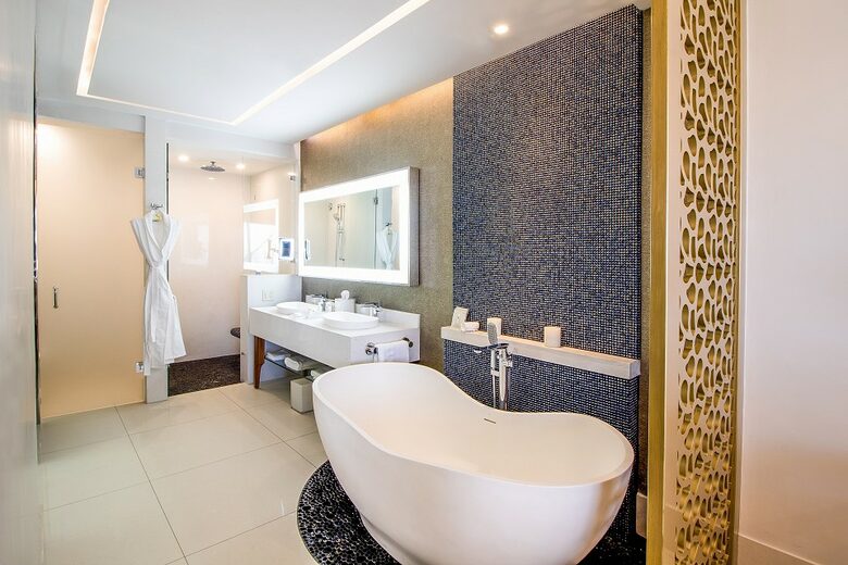Home exchange in Los Cabos at Garza Blanca Resort, master ensuite bath