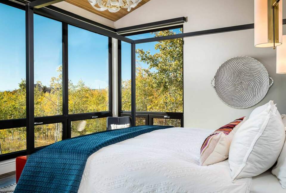 Master bedroom with mountain views