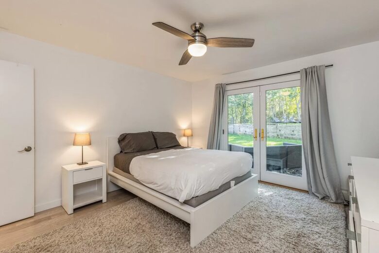 Home Exchange in Sag Harbor, NY master suite with deck access