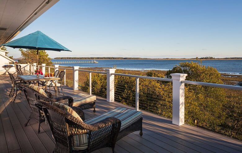 Home Exchange in Chincoteague, VA deck with an incredible view