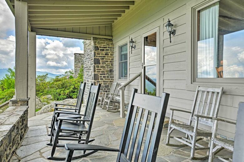 Pour yourself a glass of wine out on the stone porch
