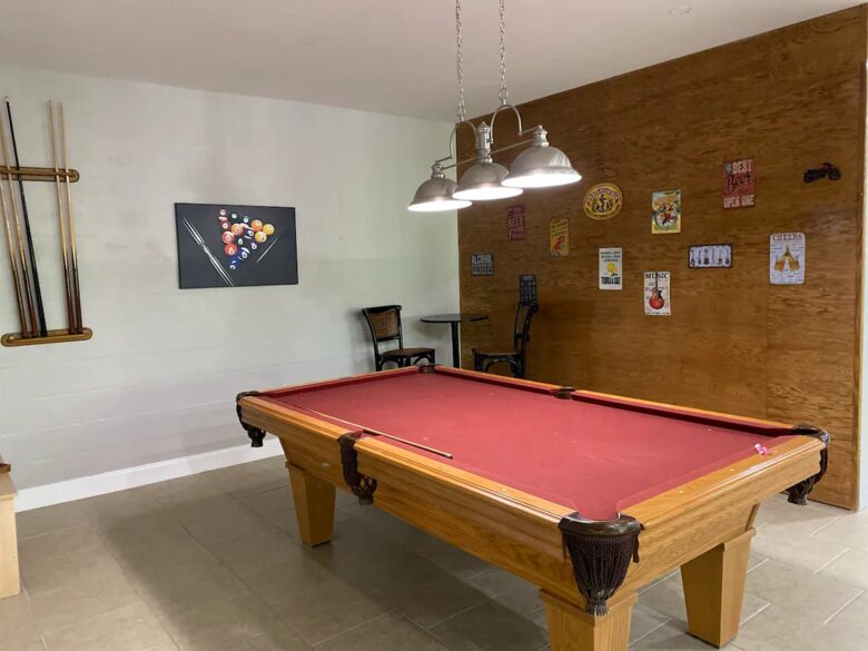 Home Exchange in Winchester, TN pool table in basement