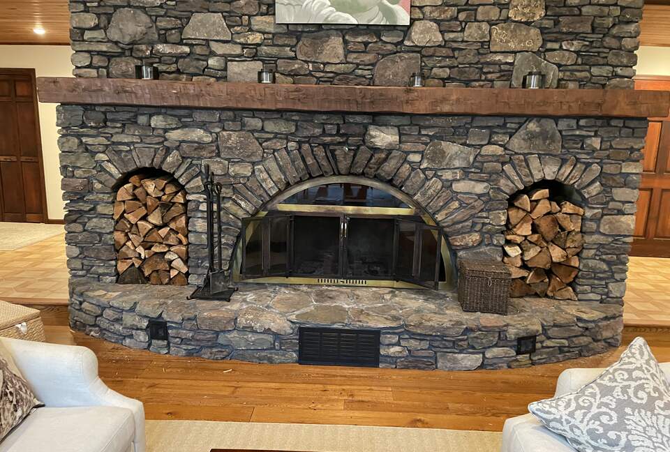 Home Exchange in Muncy Valley, PA, stone wood burning fireplace