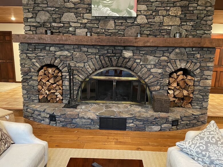 Home Exchange in Muncy Valley, PA, stone wood burning fireplace