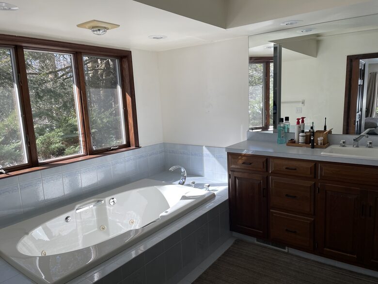 Home Exchange in Muncy Valley, PA, master ensuite with soaker tub