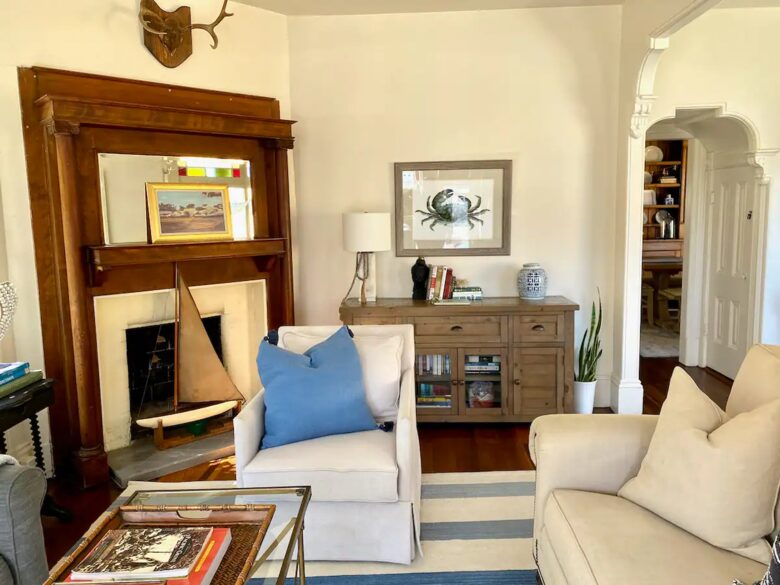 Home Exchange in Pacific Grove, CA, unusable original fireplace