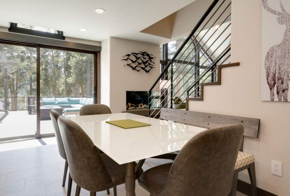 Breakfast table with forest views