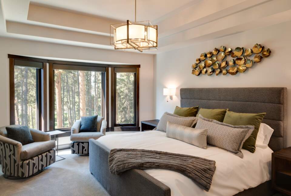Master bedroom with forest views