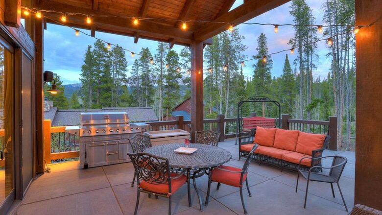 Home Exchange in Breckenridge, CO back patio with grill