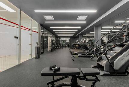 Gym with squash court