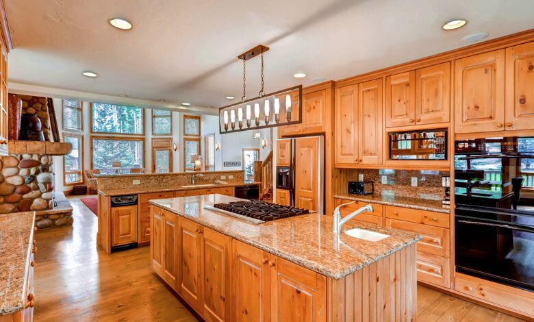 Chef's kitchen with granite countertops