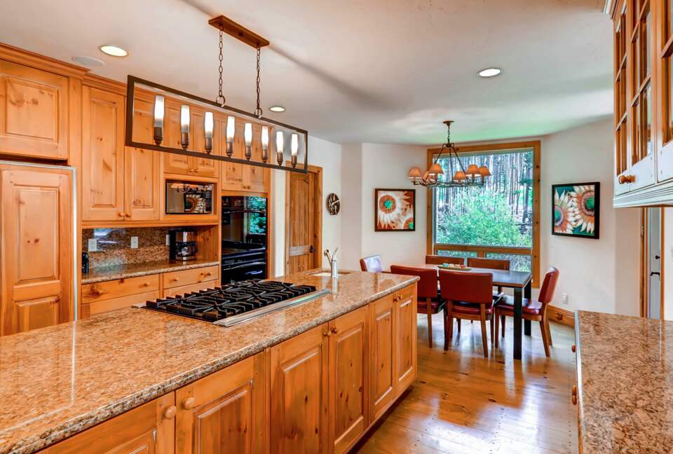 Chef's kitchen with granite countertops