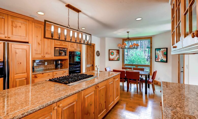 Chef's kitchen with granite countertops