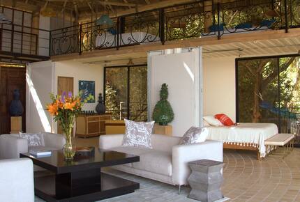 Home Exchange in Sayulita Nay. Mexico, living space with open bedrooms