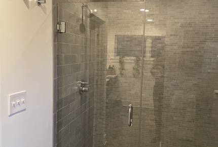 Tiled walk-in shower