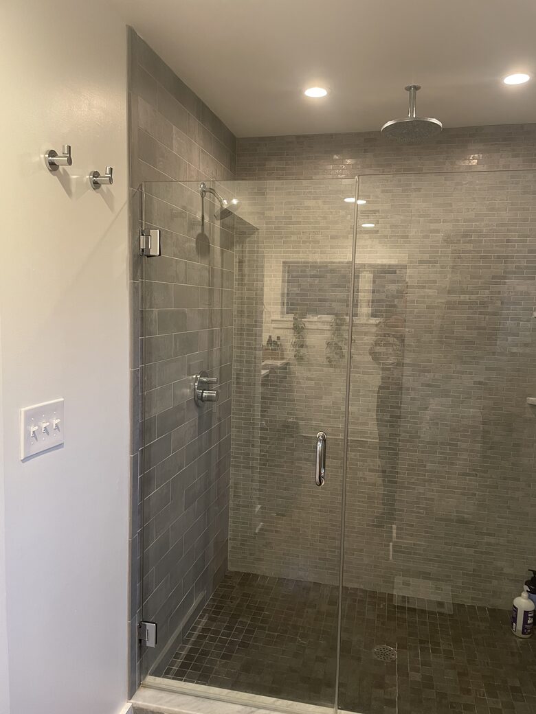 Tiled walk-in shower