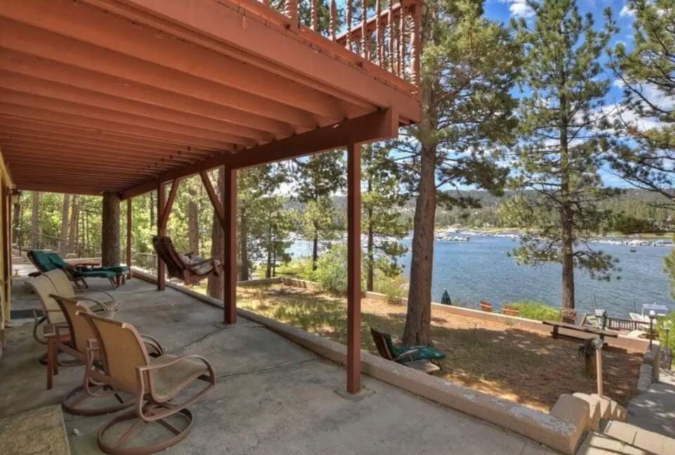 Lower deck with lake views