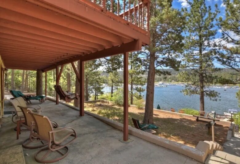 Lower deck with lake views