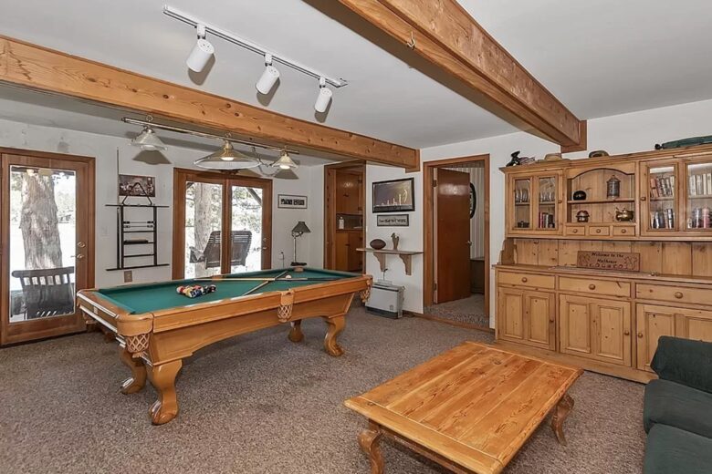 Living room with pool table