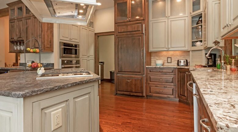 Gourmet kitchen with granite countertops