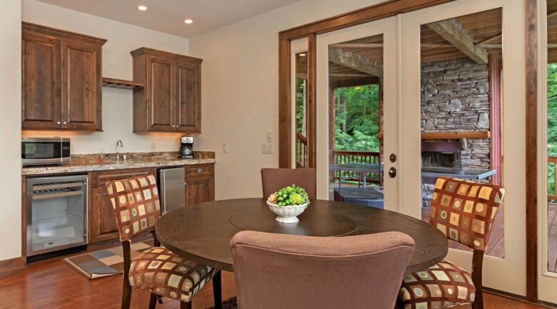 Dining table with kitchenette