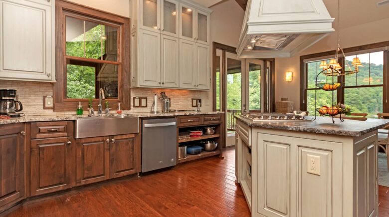 Gourmet kitchen with granite countertops
