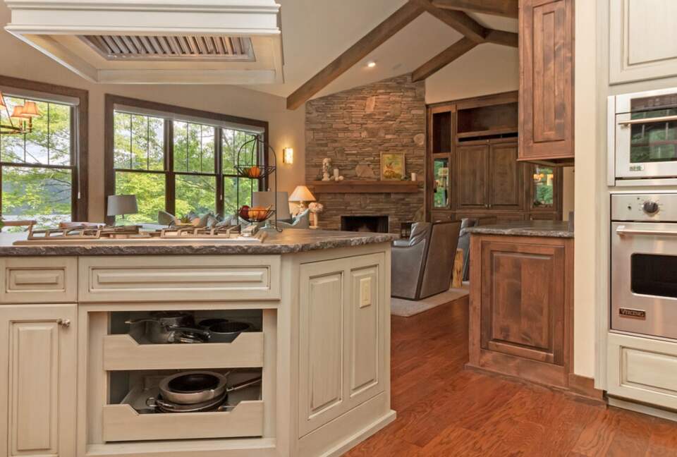 Gourmet kitchen with granite countertops